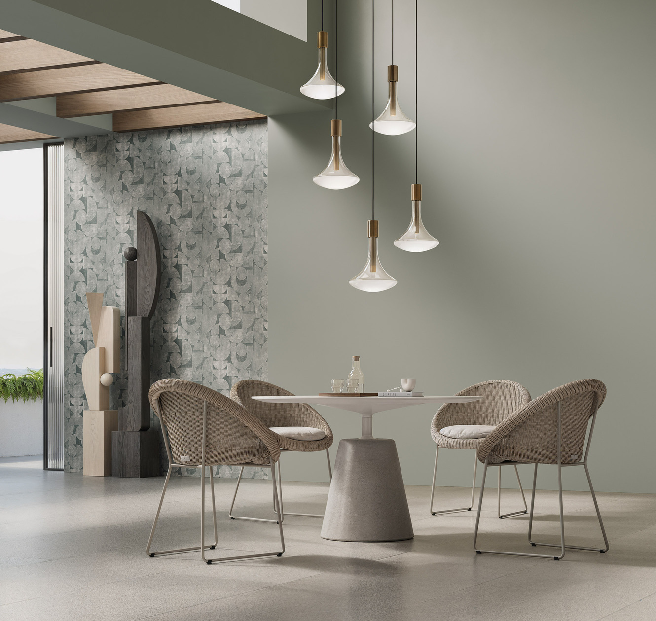 Обои Milassa Солярис Гравитация SOL3 005 10,05×1 фото в интерьере